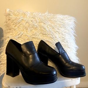 Zara chunky heeled loafers
